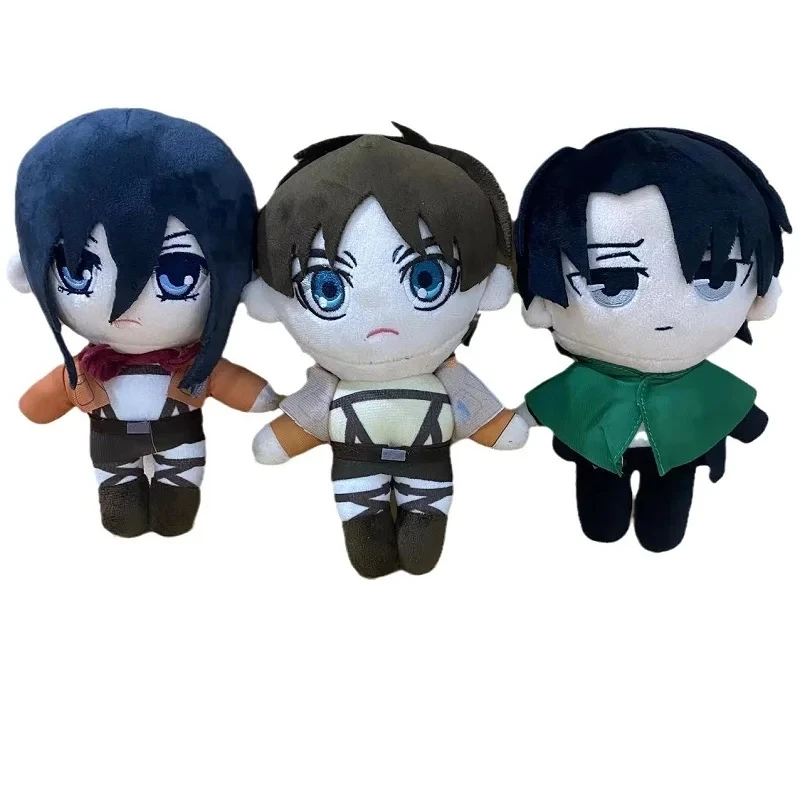 20 cm Anime Angriff auf Titan Plüsch Spielzeug Puppe Kawaii Levi Eren Mikasa Nette Kawaii Sammlung Grün Gefüllte Geburtstag Geschenke für Kinder