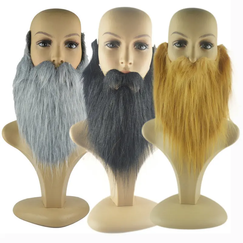 Barba finta in maschera fai-da-te da 1 pezzo: lanugine lunghe, baffi, oggetti di scena per feste di Natale