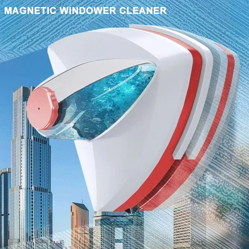 Cepillo limpiador de ventanas de vidrio magnético, limpiaparabrisas automático de doble capa con descarga de agua, herramientas de limpieza del hogar