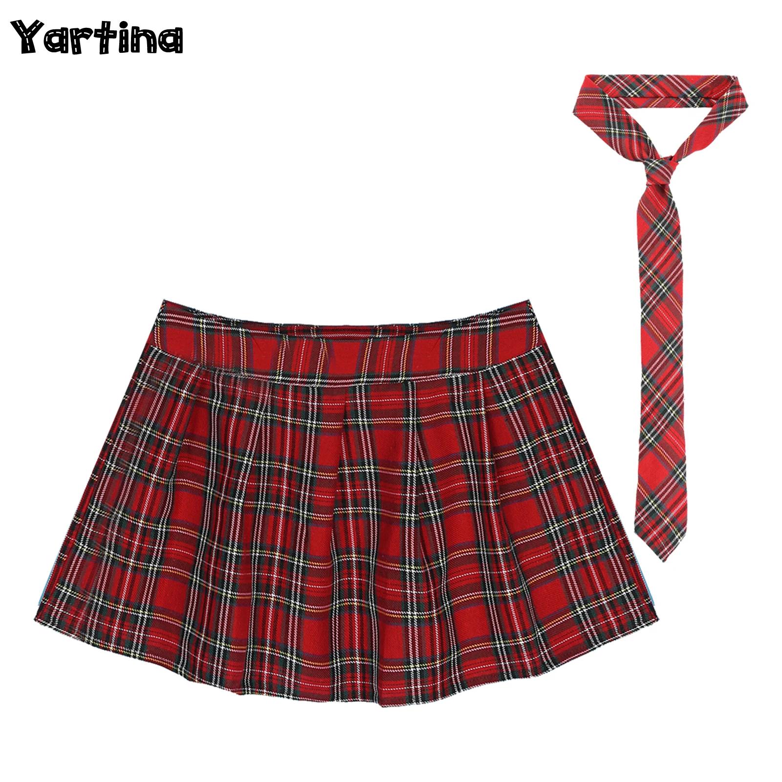 Womens volwassen Japanse schoolmeisjes uniform minirokken cosplay kostuum y2k kleding fancy dress outfit plooirok met stropdas