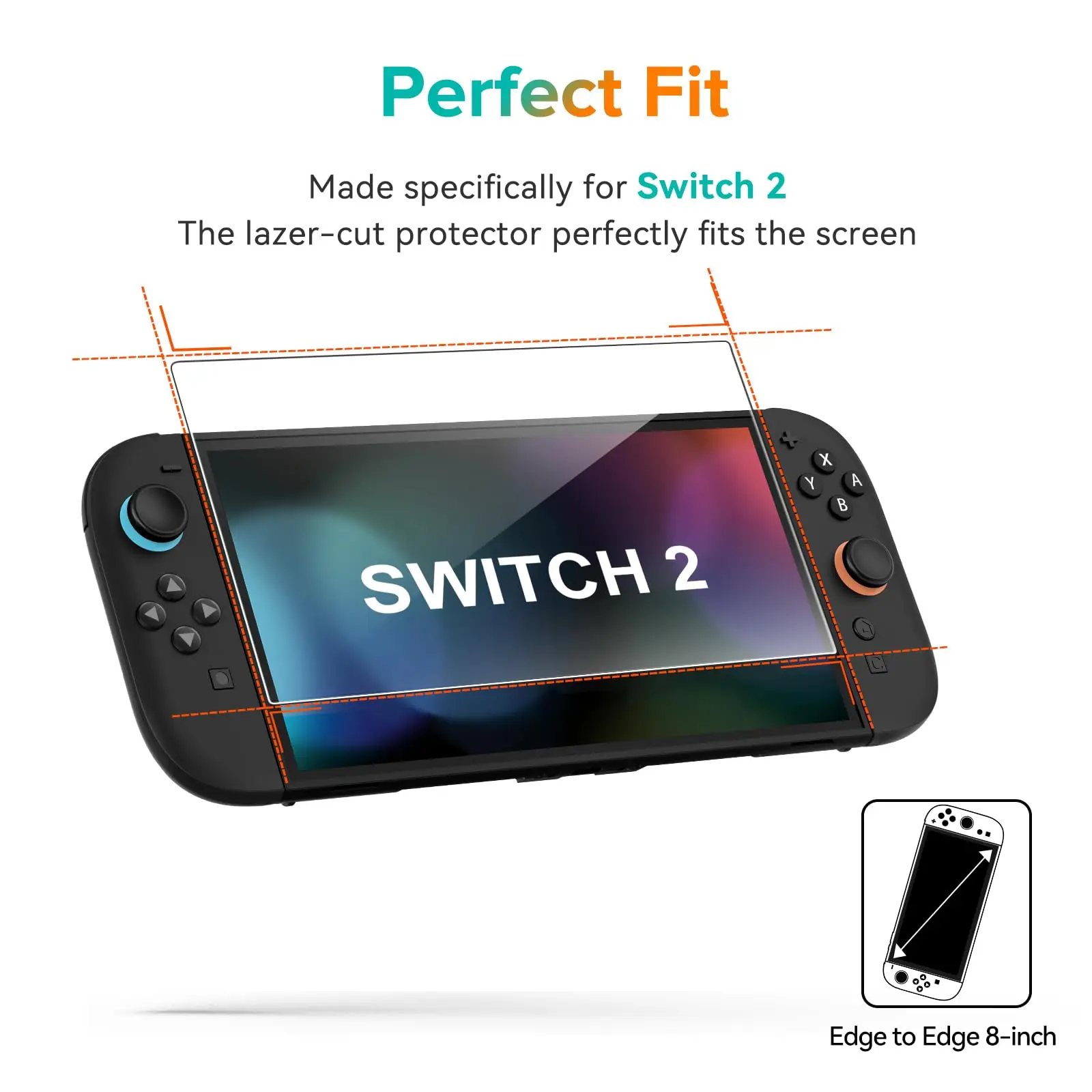 Proteggi schermo in vetro temperato per Switch Nintendo 2 modello 2025, accessori per protezione schermo antigraffio trasparente HD trasparente