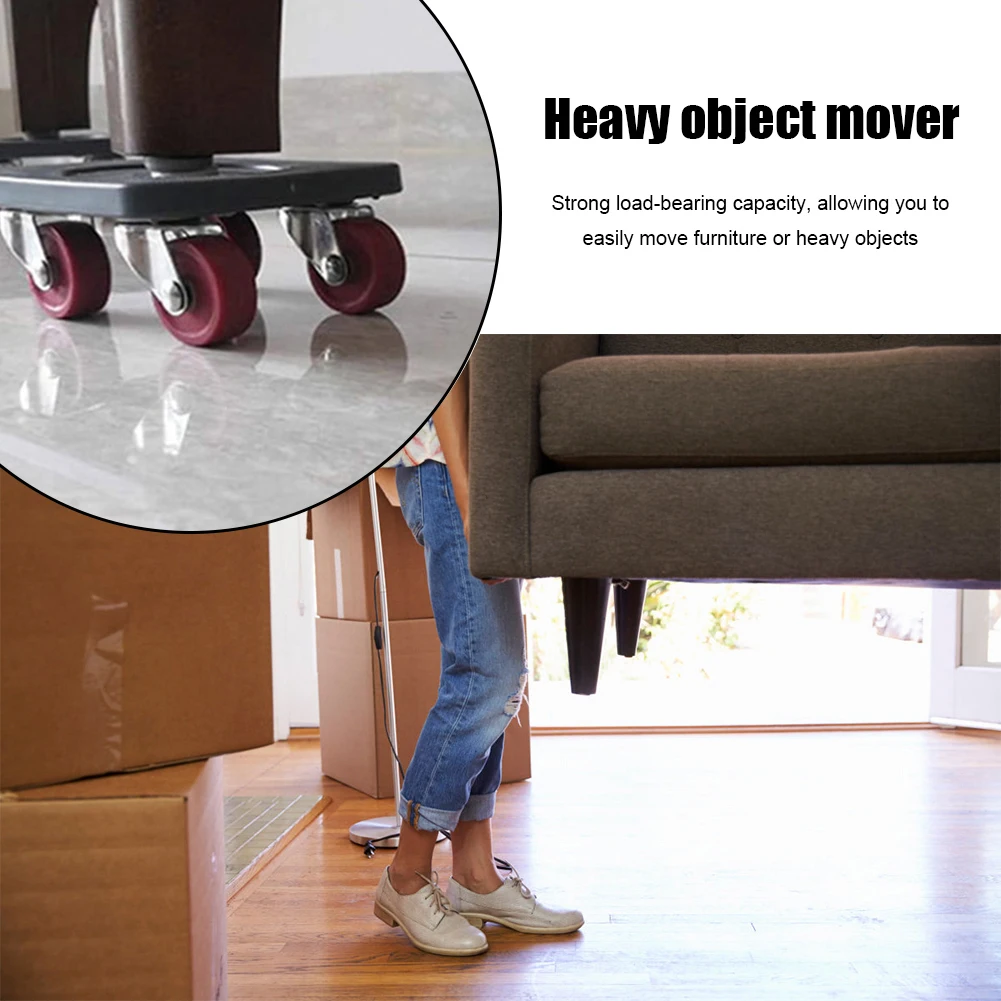 6/8Pcs Professional Furniture Mover Tool Set Heavy Stuffs Transport Lifter Wheeled Mover Roller with Wheel Bar Moving 4 Sliders