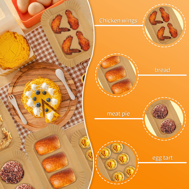 Large Rectangle Air Fryer Disposable Paper Liner 31 cm Nonstick Airfryer Parchment Special Baking Paper for 3-9QT Cooking Basket