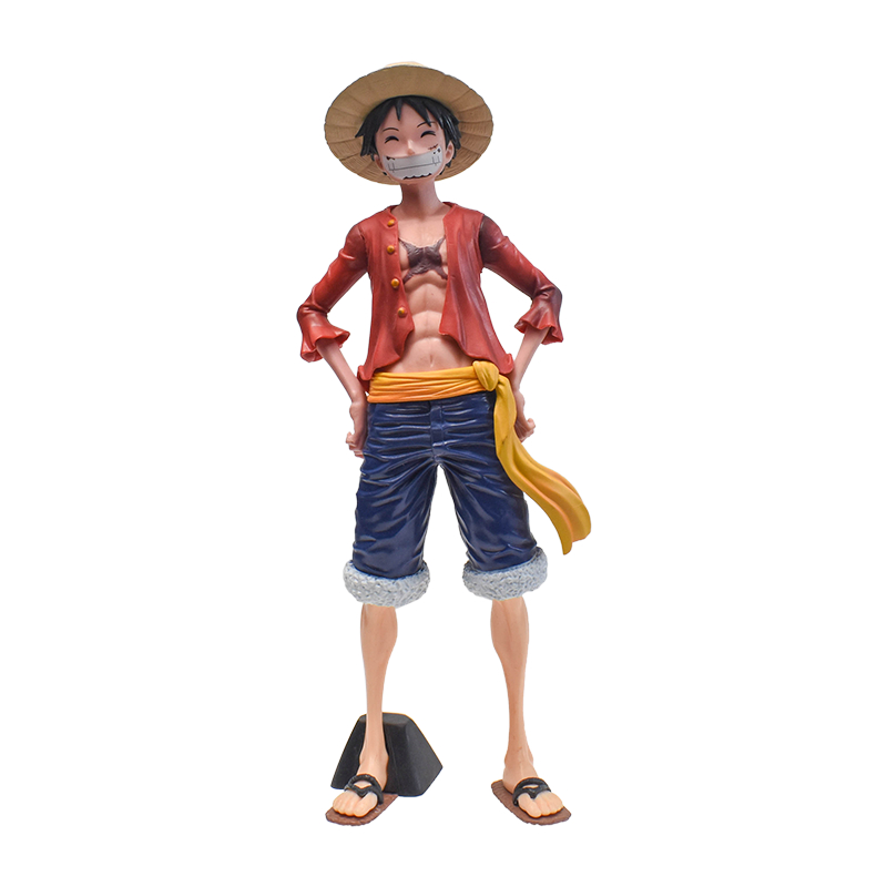 28cm uma peça macaco d luffy anime figura brinquedos confiante smiley luffy três forma rosto mudando estatueta de ação pvc modelo bonecas