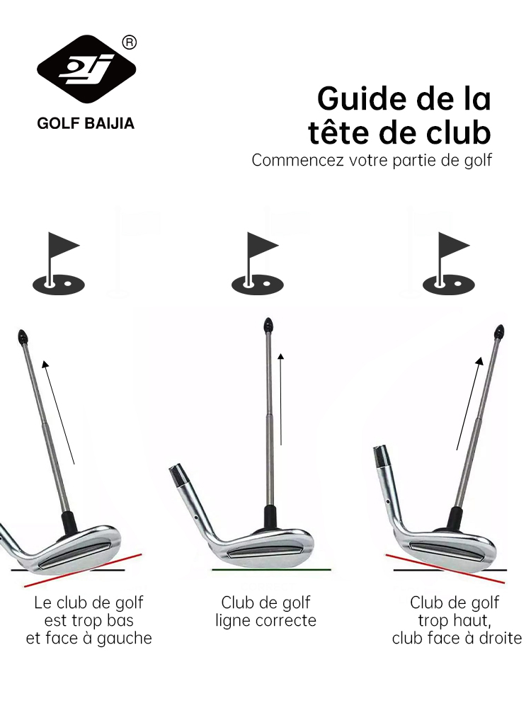 Outil de réglage de l'angle mené pour Club de Golf, coupe-Golf magnétique, indicateur de Direction, bâton d'alignement pour Club de Golf, améliore l'entraînement des compétences de jeu