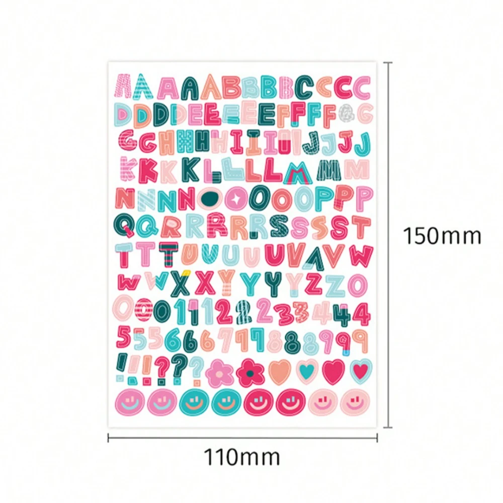 10 sztuk/zestaw kolorowe naklejki z cyframi alfabetu dla majsterkowiczów księga gości naklejka dekoracyjna do dziennika wodoodporne artykuły artystyczne prezent dla dzieci