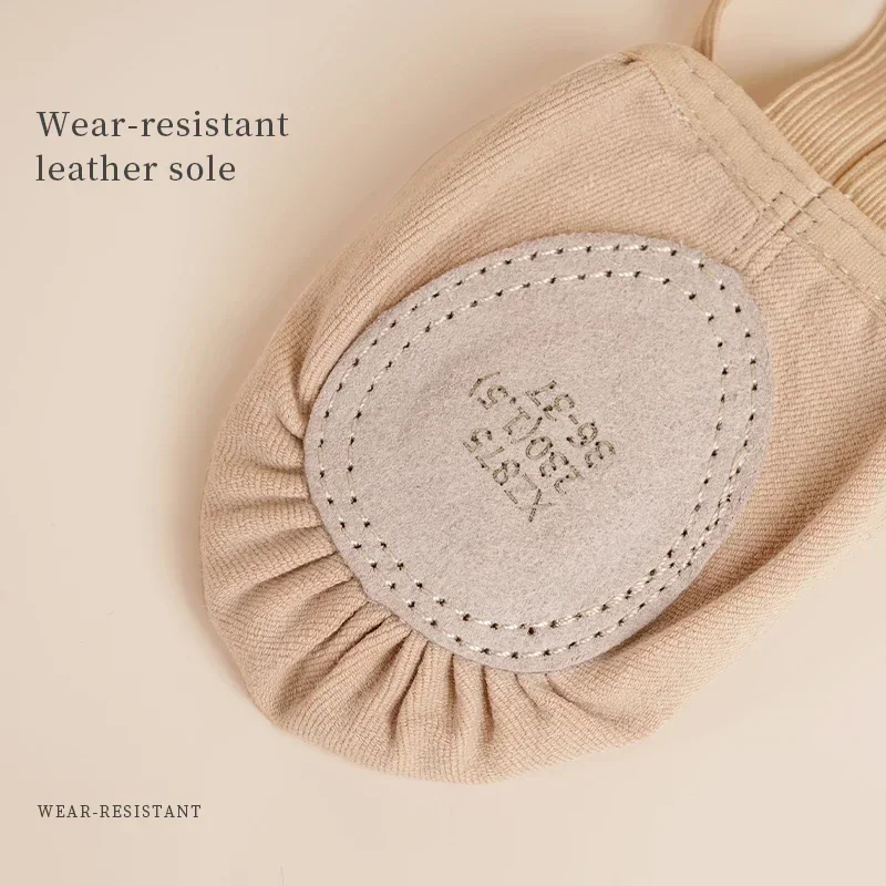 Damen-Bauchschuhe, halbe Sohle, Ballettschuhe, elastisches Band, Tanzschuhe, rhythmische Gymnastik, leichte, bequeme Schuhe