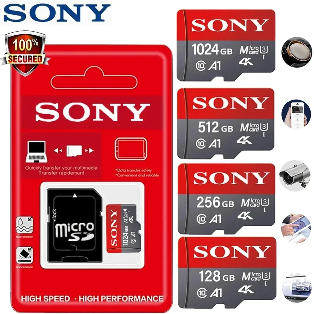 Tarjeta SONY Micro SD TF Mini tarjeta De memoria De 1TB Clase 128GB 256GB alta velocidad Cartao De Memoria memoria Flash TF Mecard C10 para Xiao Mi