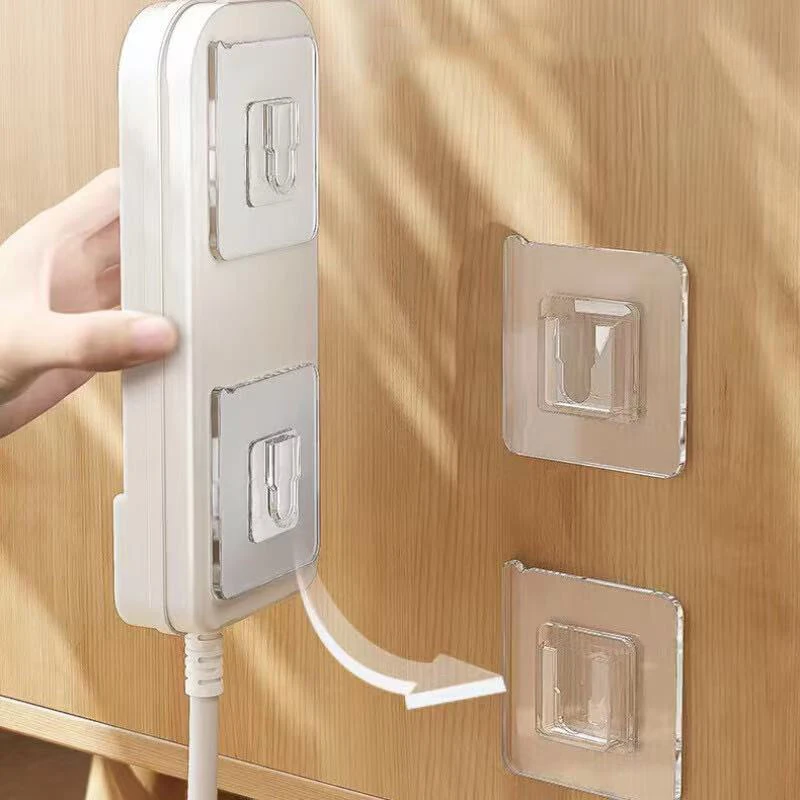 1-50 คู่ Double-Sided Self Adhesive Wall Hooks Strong Sticky โปร่งใส Traceless ห้องครัวห้องนอน Wall Hook ผู้ถือเก็บ
