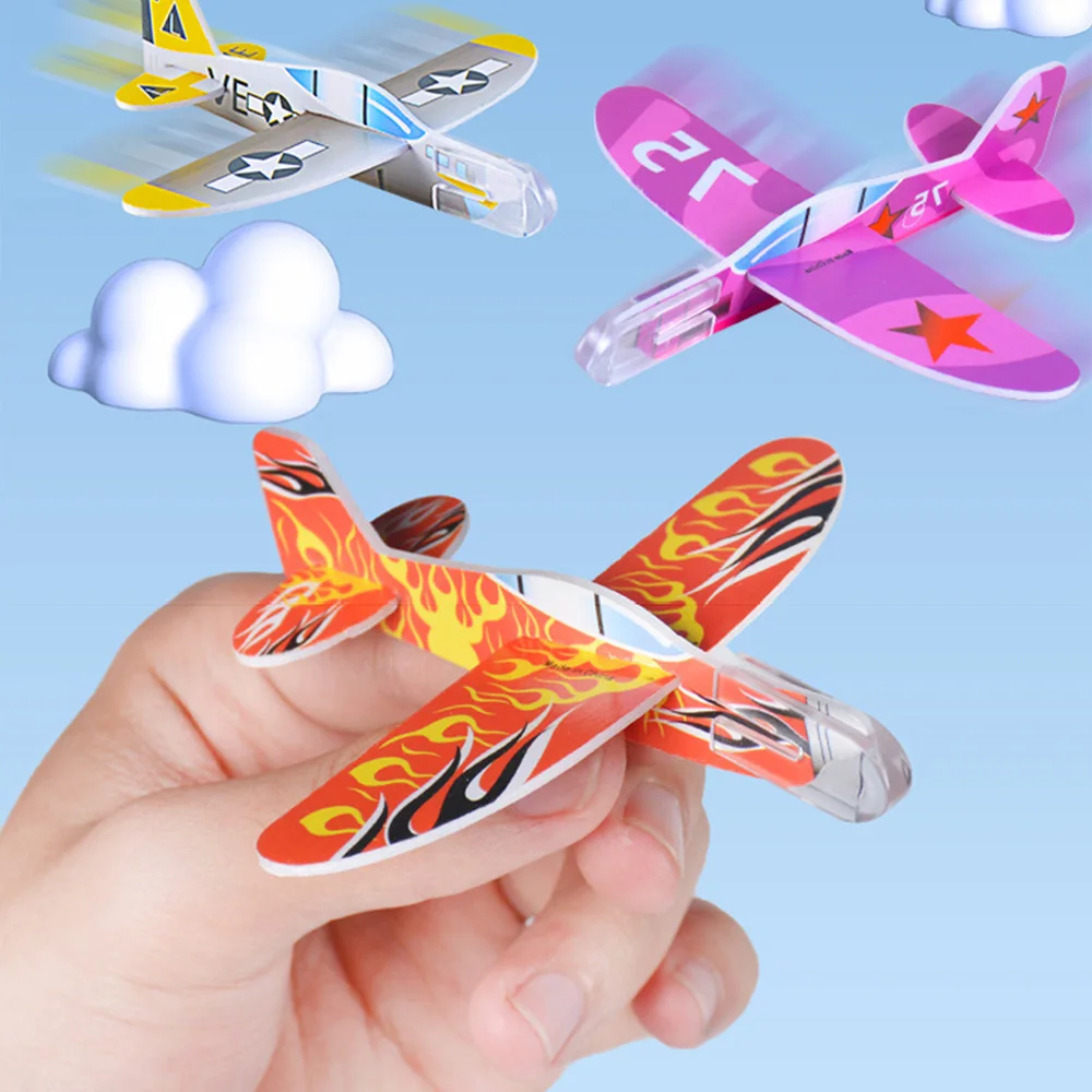 10-1 個ミニ DIY 手投げ飛行グライダー飛行機子供のゲームおもちゃ泡飛行機パーティーの好意ギフト屋外打ち上げ戦闘機のおもちゃ
