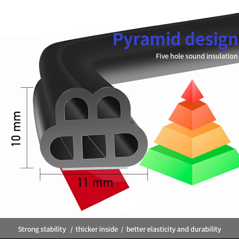 SEAMETAL Double Layer รถแถบซีลประตูยางกาวซีล Strip ฉนวนกันความร้อนกันน้ําสําหรับรถประตู Hood Trunk