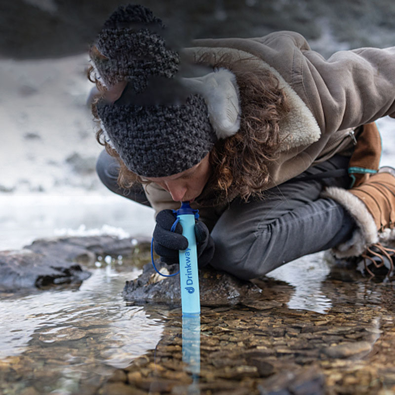 Wasserfilter-Strohhalm für den Außenbereich, tragbare Notfall-Überlebensausrüstung für Camping, Wandern und Wasserreinigung, persönliche Filterausrüstung