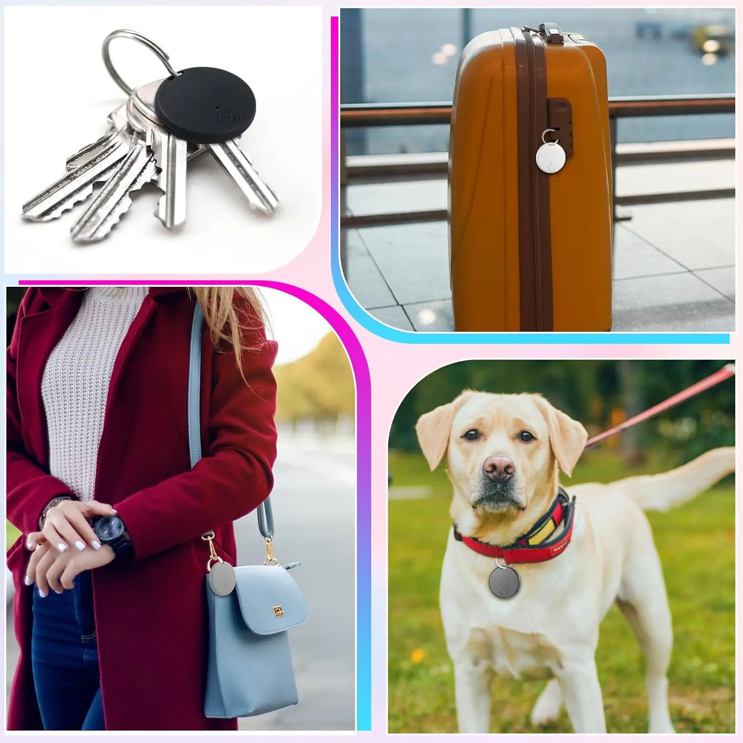 Mini rastreador GPS inalámbrico, llave de alarma antipérdida, bolso para niños, buscador de billetera, aplicación Bluetooth, localizador GPS, etiqueta inteligente para iPhone y Android