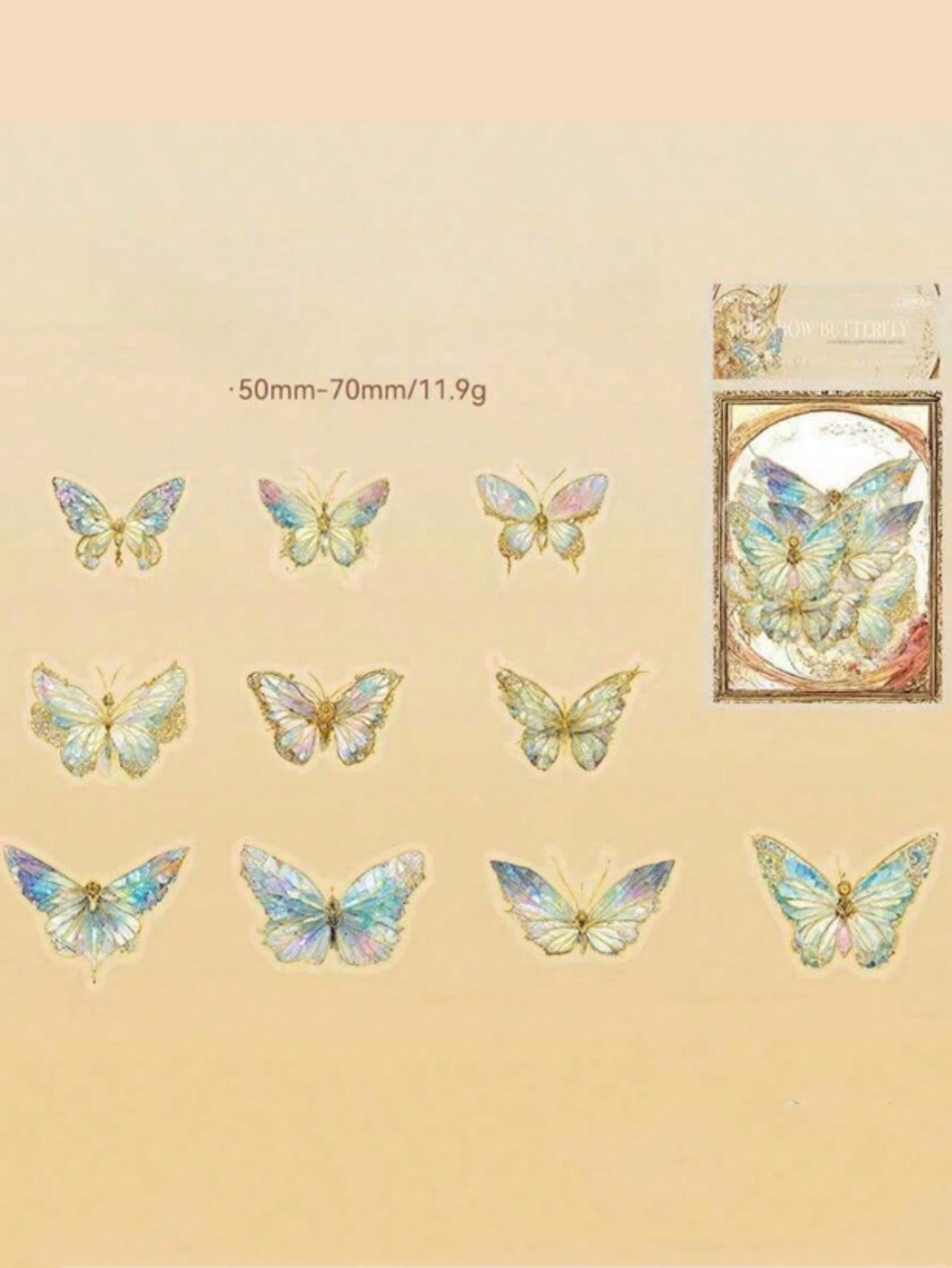 1 pack/20 pieces pink crystal butterfly three-dimensional butterfly handbook DIY decorative sticker garbage diary