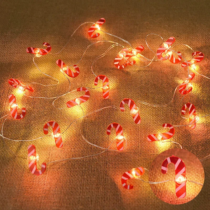 2M 20LED Santa Claus Snowflake LED Light String ตกแต่งคริสต์มาสสําหรับ Home Xmas Tree เครื่องประดับ 2024 Navidad เด็กของขวัญใหม่ปี