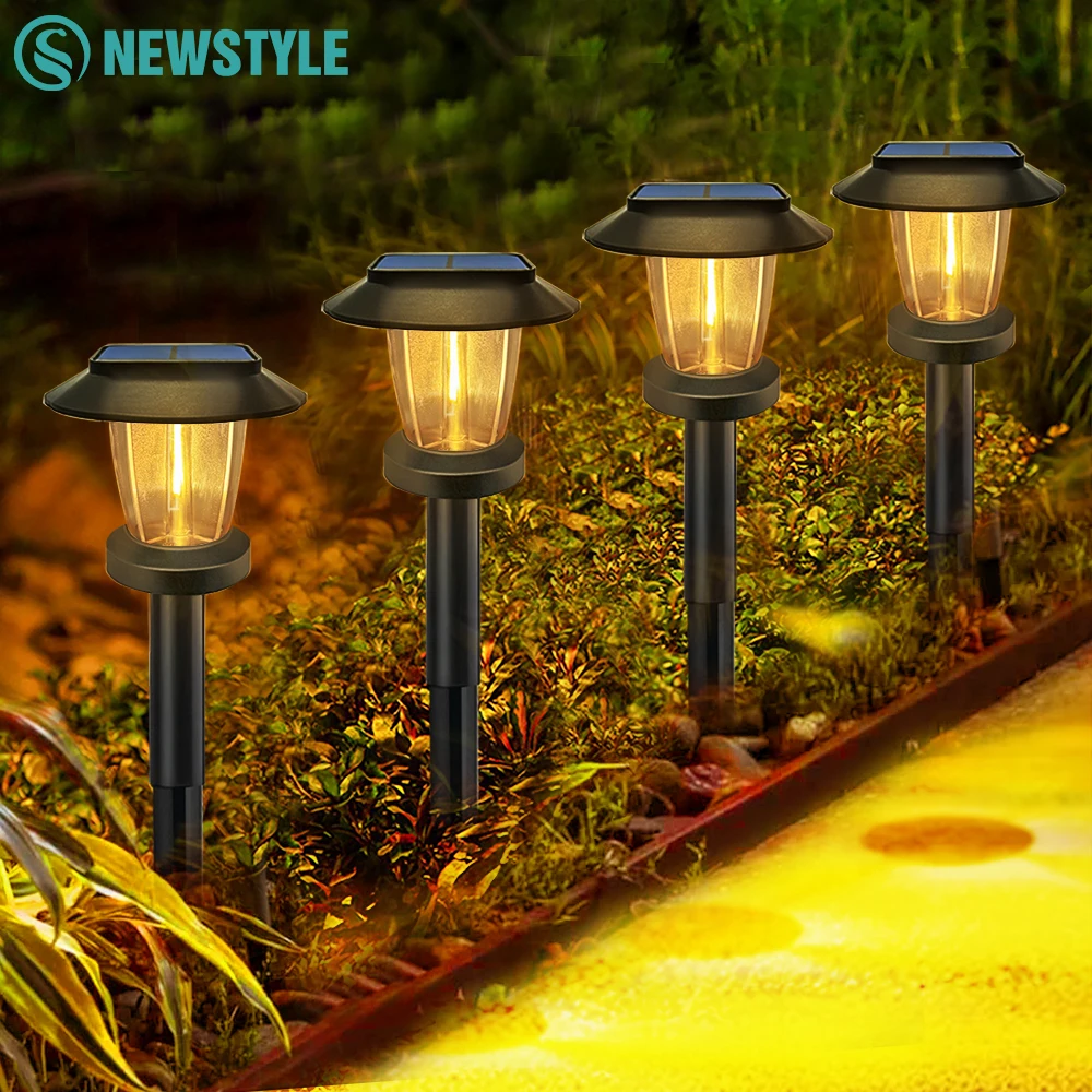 Luces solares para caminos, lámpara LED para caminos de paisaje de exterior, luces solares impermeables IP65 para jardín, pasarela, Patio, entrada
