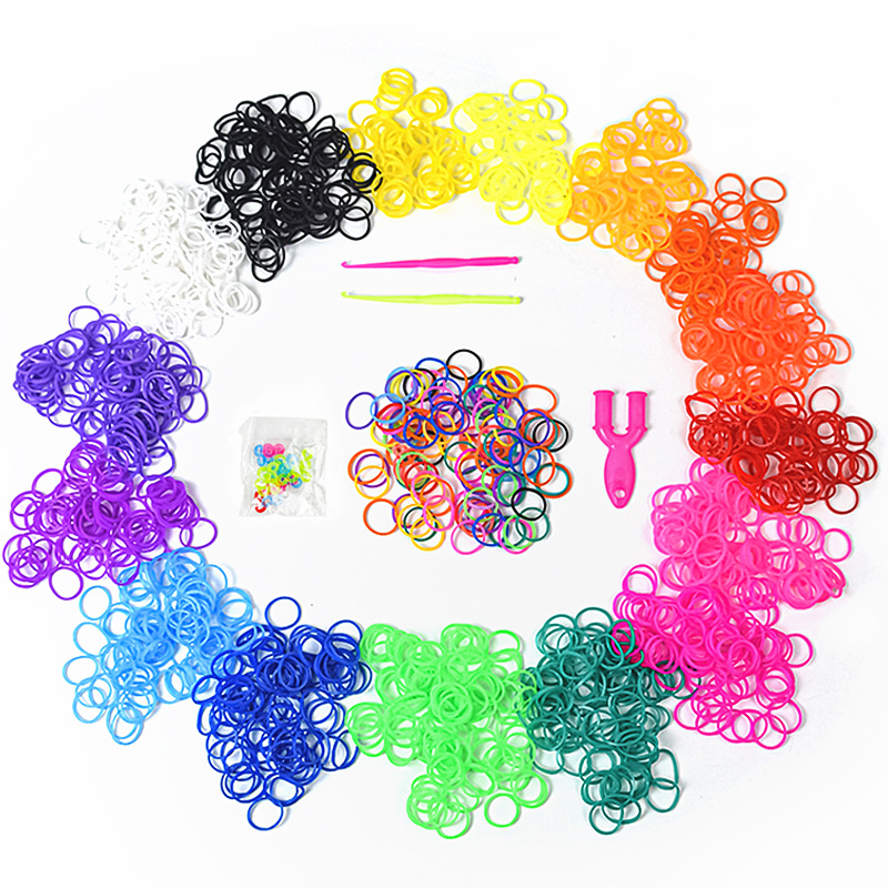 600 elástico cores diferentes borracha tear bandas pulseira crianças caseira pulseiras diy para tear pulseira de pulso para mulher