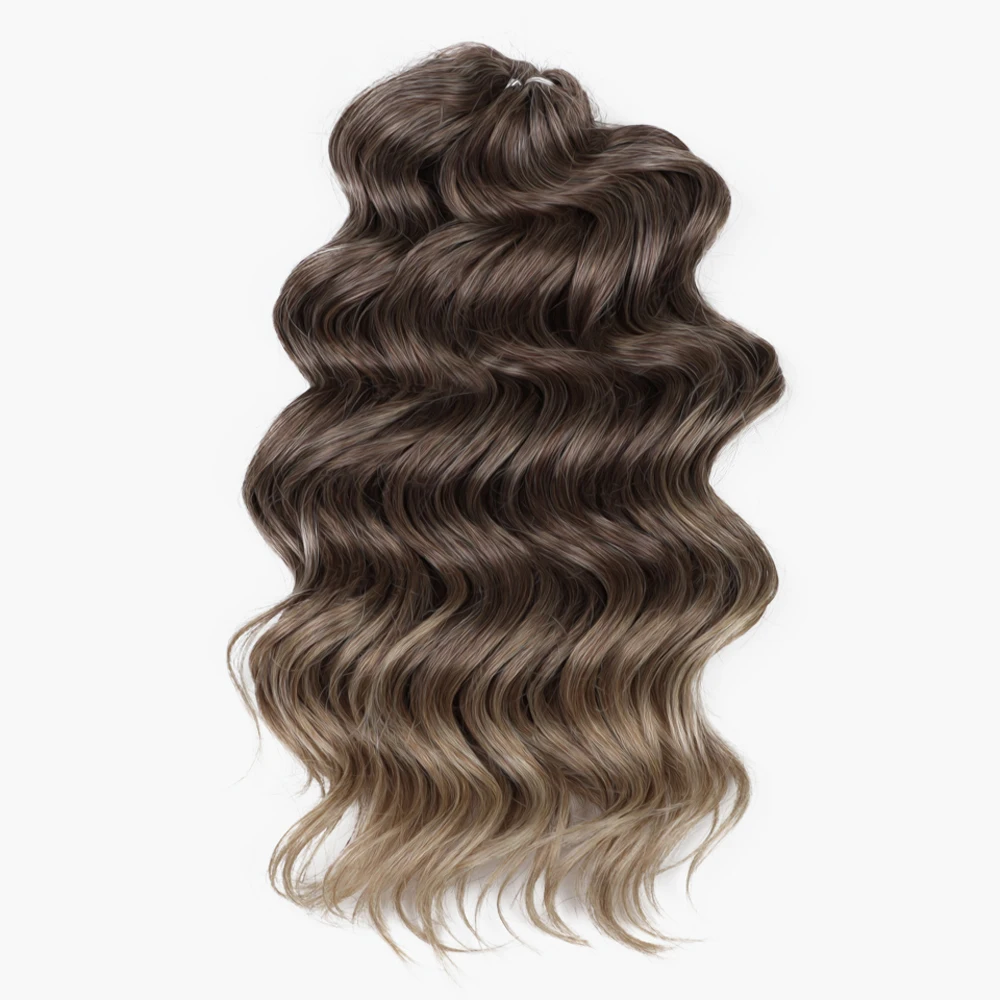 16 Zoll Ombre blond braun weiß synthetisch häkeln Twist lockiges Haar Deep Wave Braid Haar Wasserwelle Flechten Haar verlängerungen