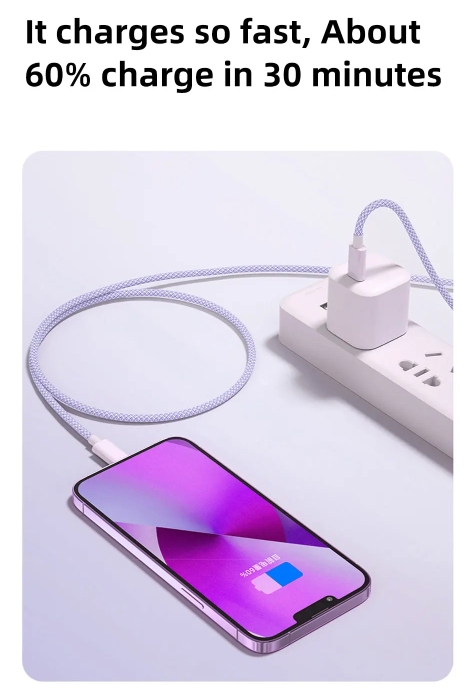 60W 6A USB Type C to Type C Cable Data Line For Iphone 15 16 Samsung Xiaomi Fast Charging USB C to C Cable Type C Data Charger