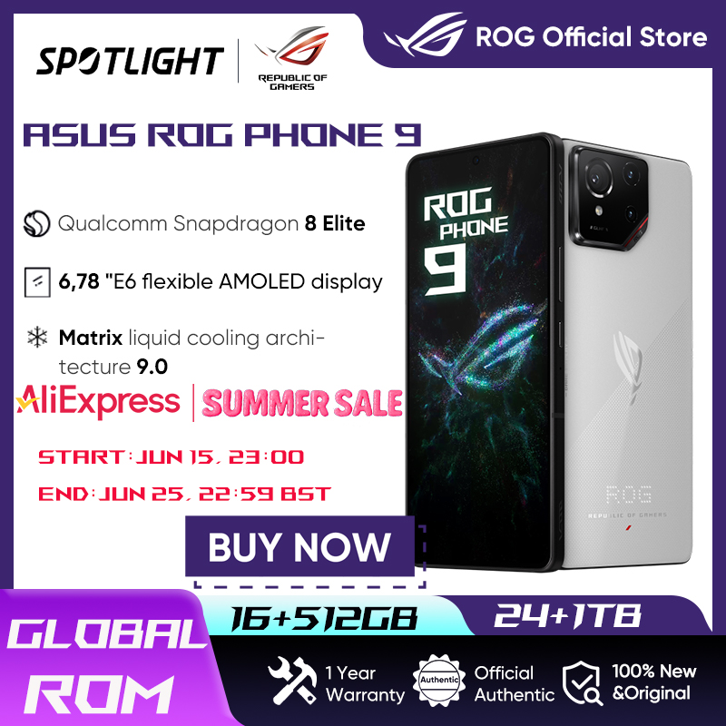 World Premiere ASUS ROG Phone 9 5G Smartphone Snapdragon 8 Elite 6.78‘’ 185Hz AMOLED Display ROG 9 Pro 5800mAh NFC Mobile Phone