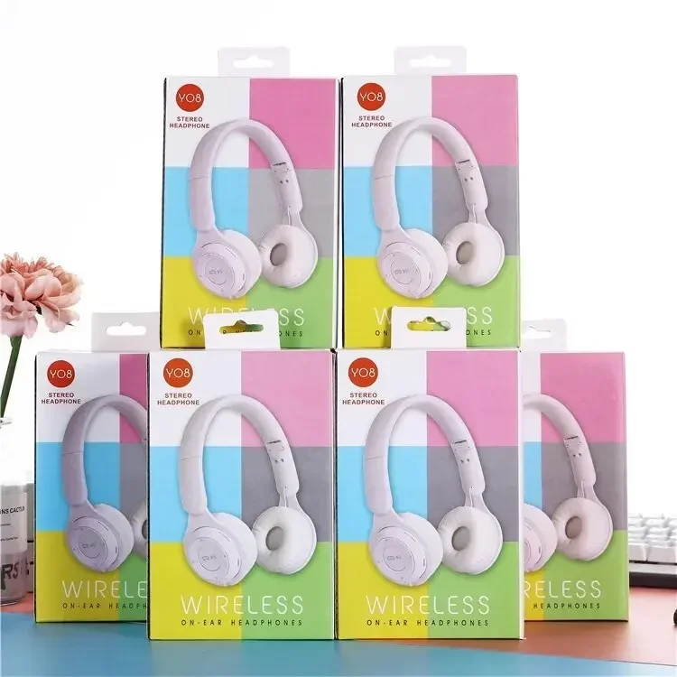 Składane sportowe słuchawki do gier Macaron Y08 Słuchawki Bluetooth Zestaw słuchawkowy Słuchawki stereo dla Androida IOS