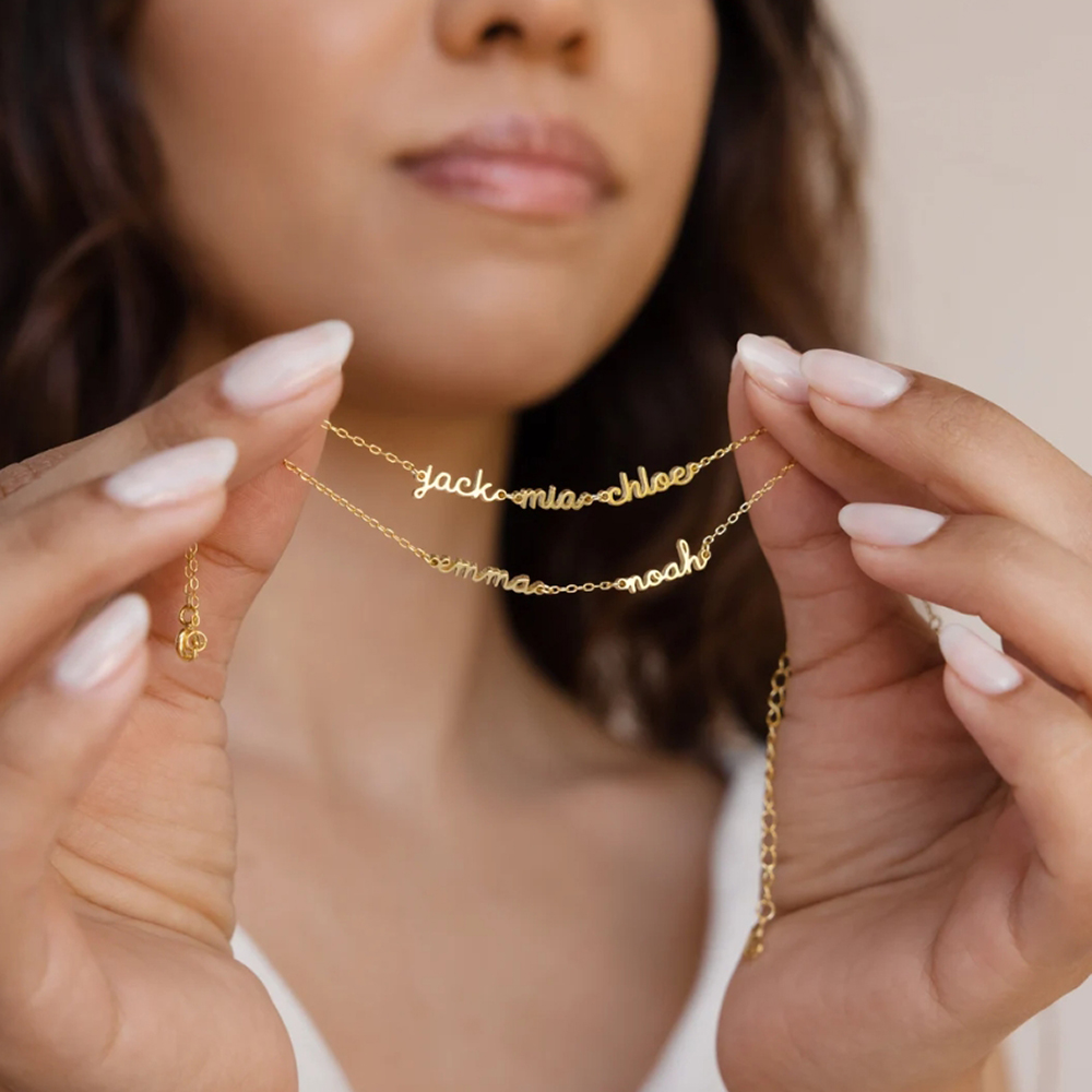 Pulseira de marca personalizada, pulseira com nome personalizado, nome duplo ou nome triplo personalizado, presente para namorada