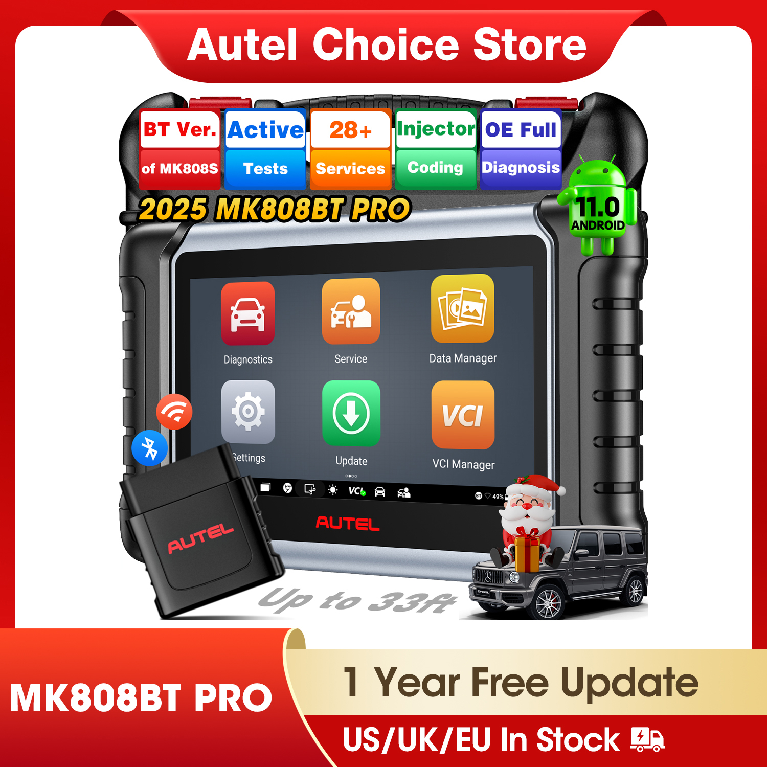 Autel MaxiCOM MK808BT PRO outils de Diagnostic automobile Bluetooth OBD2 Scanner lecteur de Code outil de Diagnostic PK MK808KBT MK808S