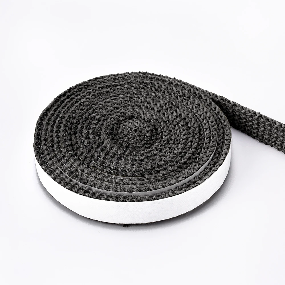 Corda de vedação para lareira, 10/15mm, porta de fogão a lenha, cabo de vedação autoadesivo de fibra de vidro, substituição, fita de junta preta
