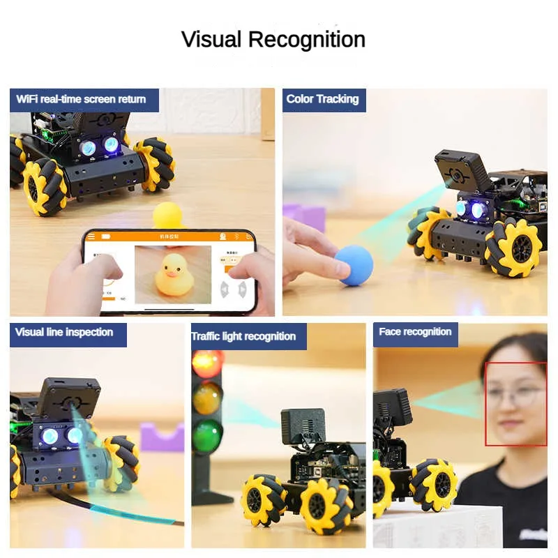4WD Omnidirectional Mecanum Robot Car with Claw AI Visual Recognition Tracking For Arduino Robot DIY Kit UNO Programmable Robot