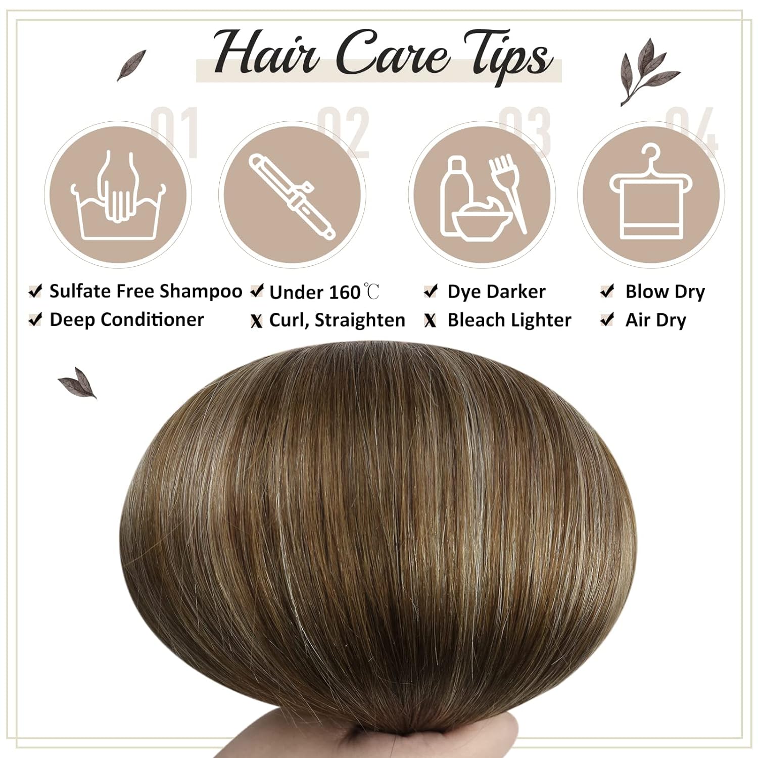 Extensions de cheveux humains pleine brillance pince dans les Extensions de cheveux cheveux humains 7 pièces 105G Double trame Extensions de cheveux cheveux humains pour femme
