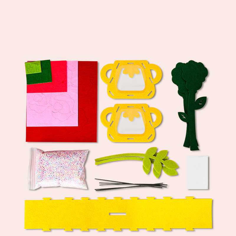 DIY ของเล่นดอกไม้ Montessori ศิลปะหัตถกรรมไม่ทอผ้าหัตถกรรมกระถางดอกไม้ของเล่นสําหรับของขวัญเด็ก Early การศึกษาก่อนวัยเรียนของขวัญ