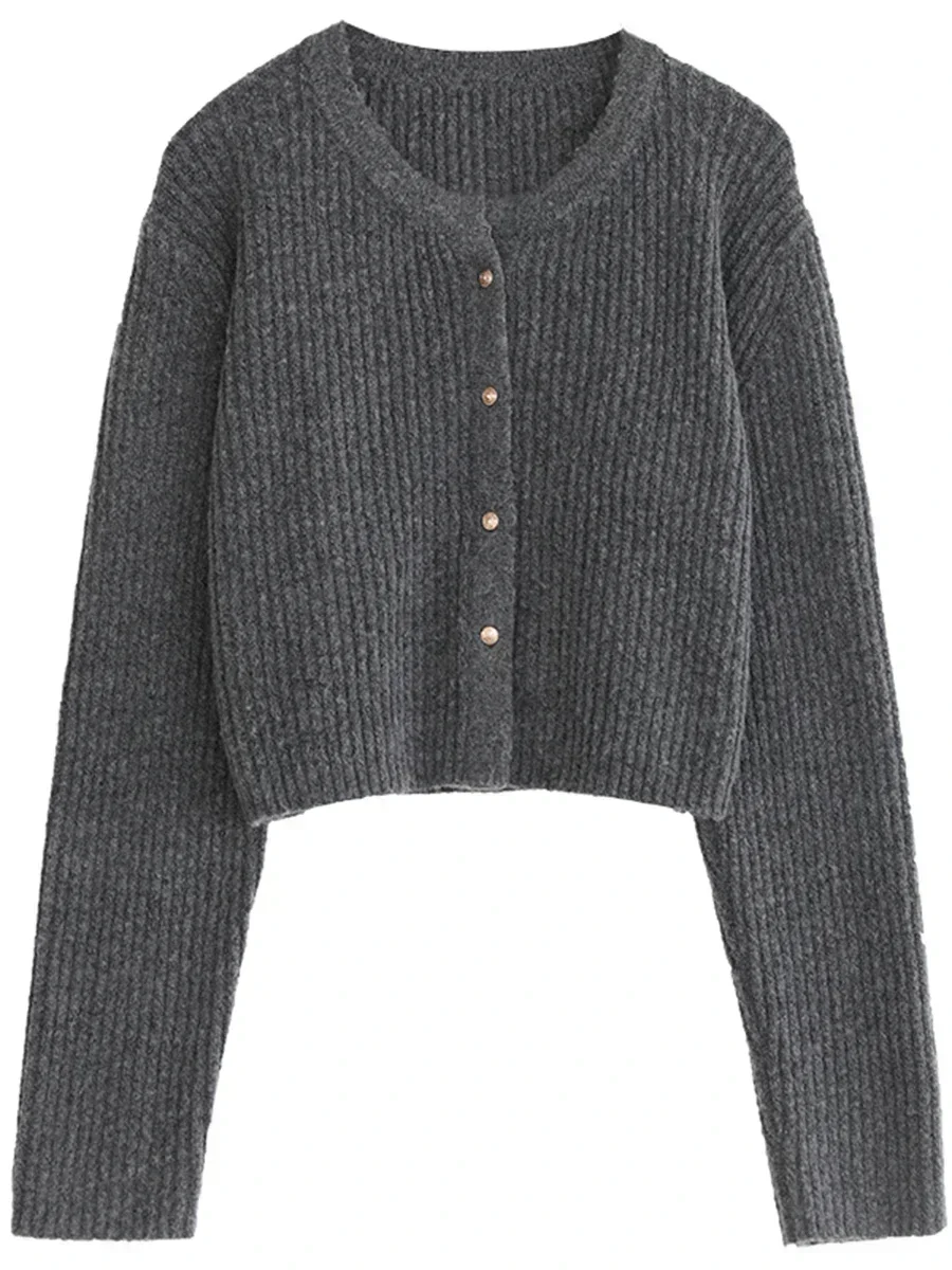 CHIC VEN frauen Pullover Solide Einreiher Langarm Neue O Hals Strickjacke Weiche Weibliche Jumper Herbst Frühling 2023