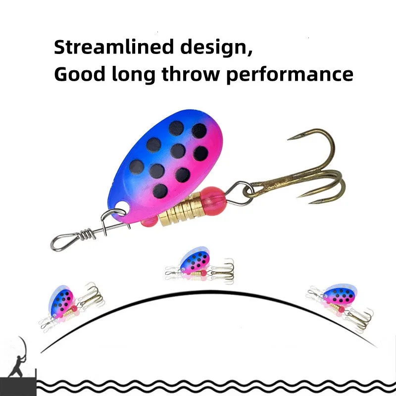 1Set 3.3g Fishing Lure Metal Rotating Sequins Spoon Spinner Hook  Artificial Wobbler Hard Bait for Bass Trout Perch Pike Tackle
