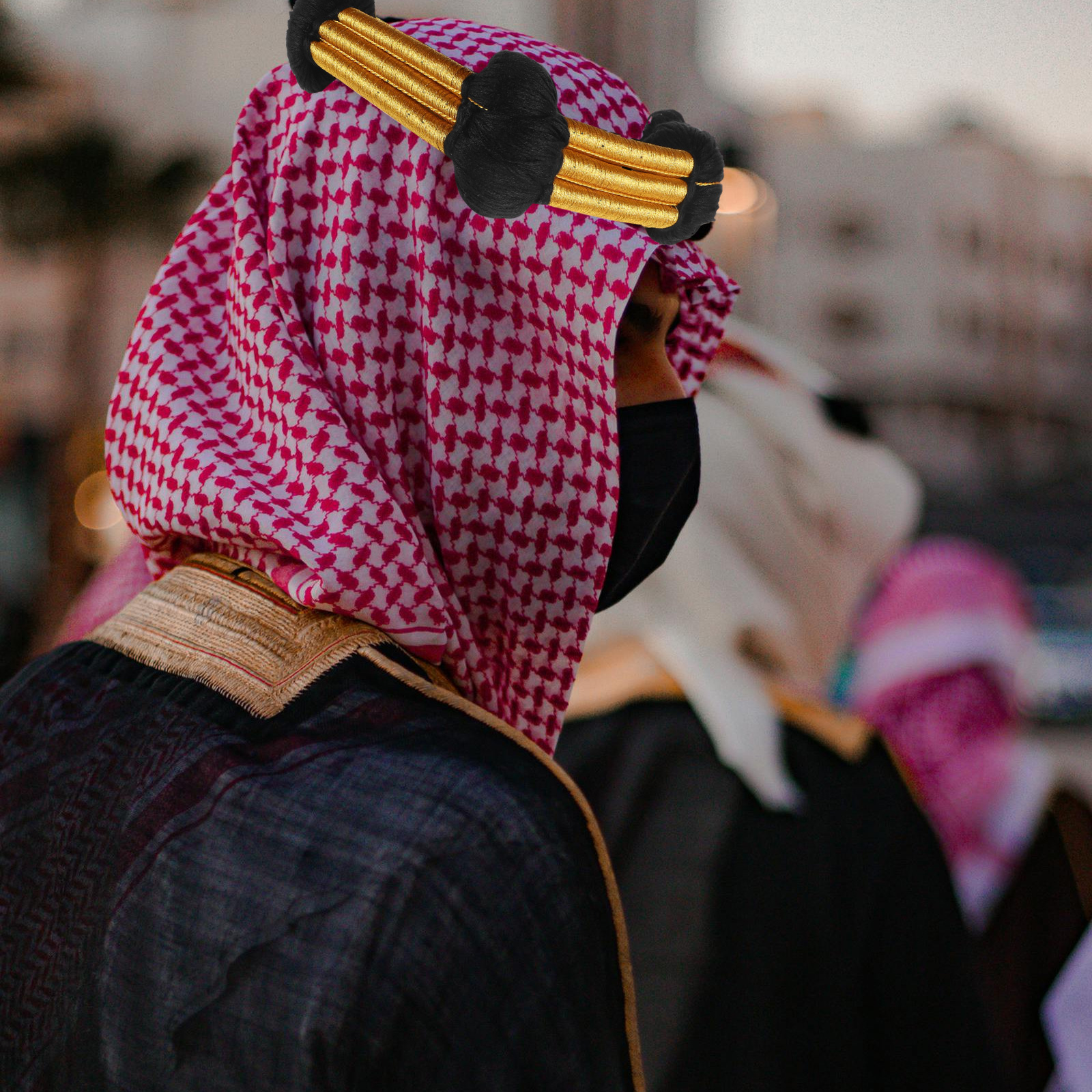 Luxo real bandana para traje árabe acessórios cachecol árabe corda turbante envolvendo thobe headwear moda muçulmana macio