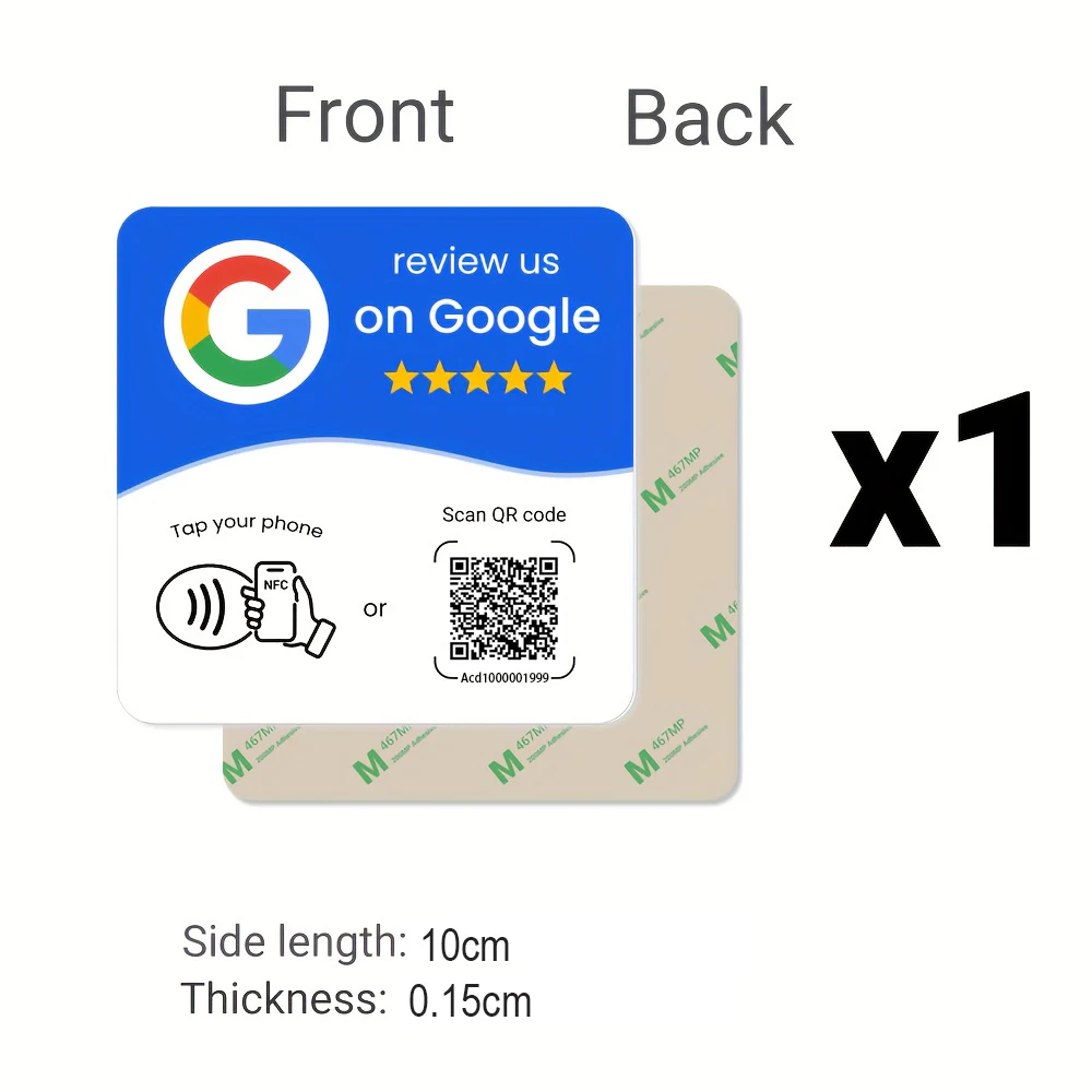 NFC 215 carré programmable pour carte d'examen Google Table de Station NFC 13.56Mhz code QR carte debout modifiable