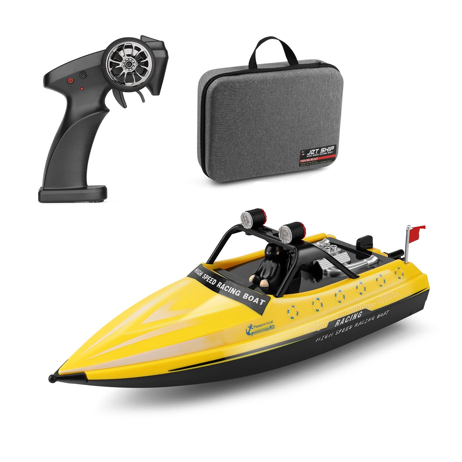 WLt Oys WL917 RC Boot 2,4 GHz Fernbedienung Boote RC Jet Boot 16 km/h RC Boot Spielzeug Modell Schnellboot RC Spielzeug Geschenk für Kinder Erwachsene