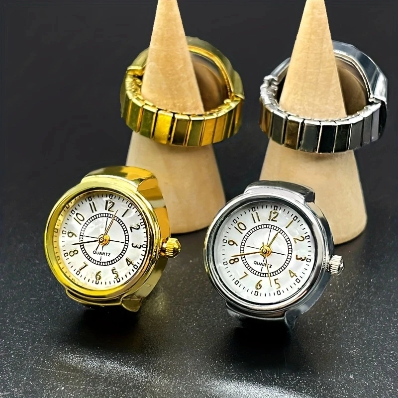Reloj de cuarzo para amantes creativos, tendencia de moda, reloj de anillo para hombre, reloj de dedo con temperamento Simple y versátil
