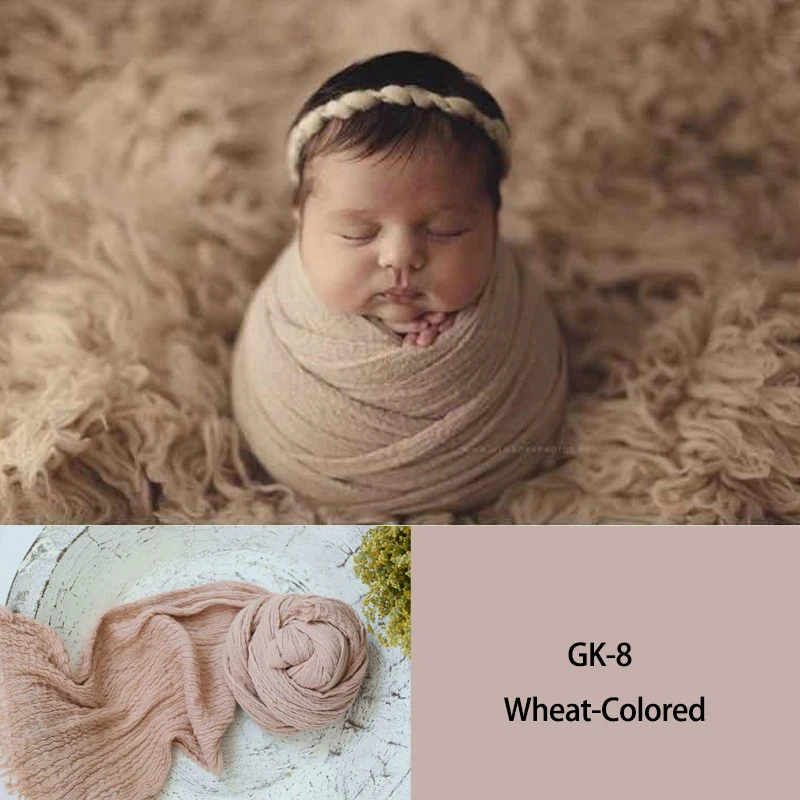 Seersucker Wrap ทารกแรกเกิดการถ่ายภาพ Props ผ้าฝ้ายนุ่มผ้าห่มเด็ก Swaddle ทารกสตูดิโอถ่ายภาพตะกร้าฉากหลังอุปกรณ์เสริม