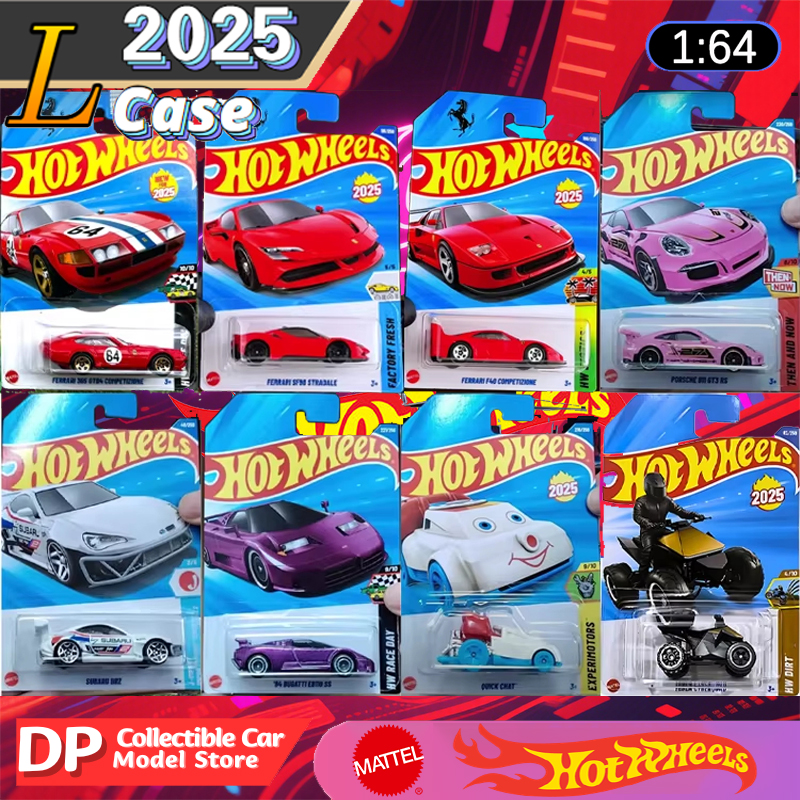 Новый чехол Hot Wheels L 2025 года, Bugatti Porsche Ferrari и т. д. в масштабе 1:64, литая модель автомобиля, игрушки