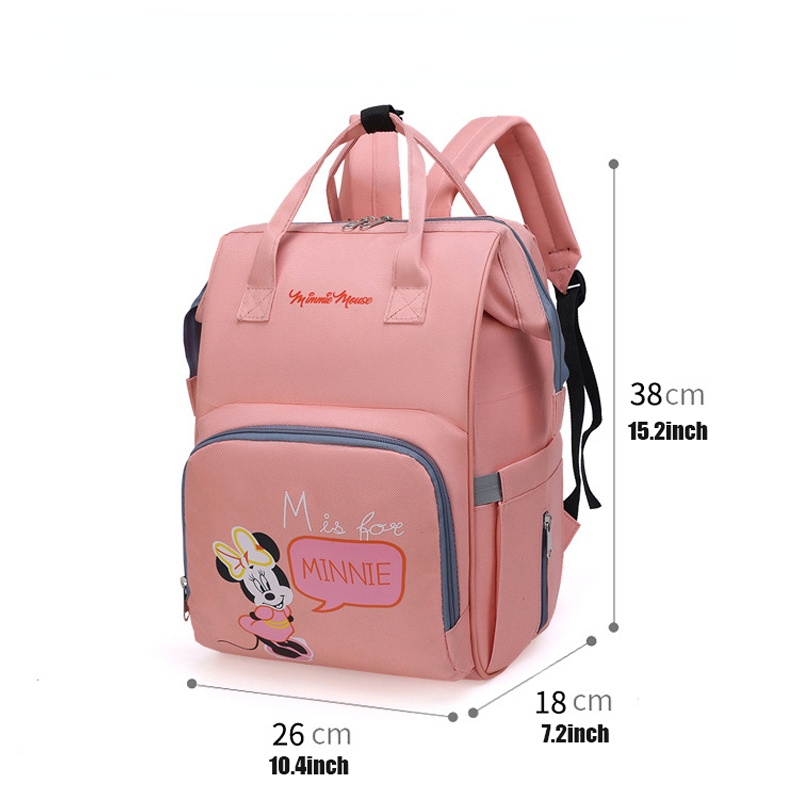 Disney nueva moda bolsa de pañales para bebés bolsa de maternidad de gran capacidad mochila impermeable para cochecito de bebé bolsa de pañales para bebés de Mickey Mouse