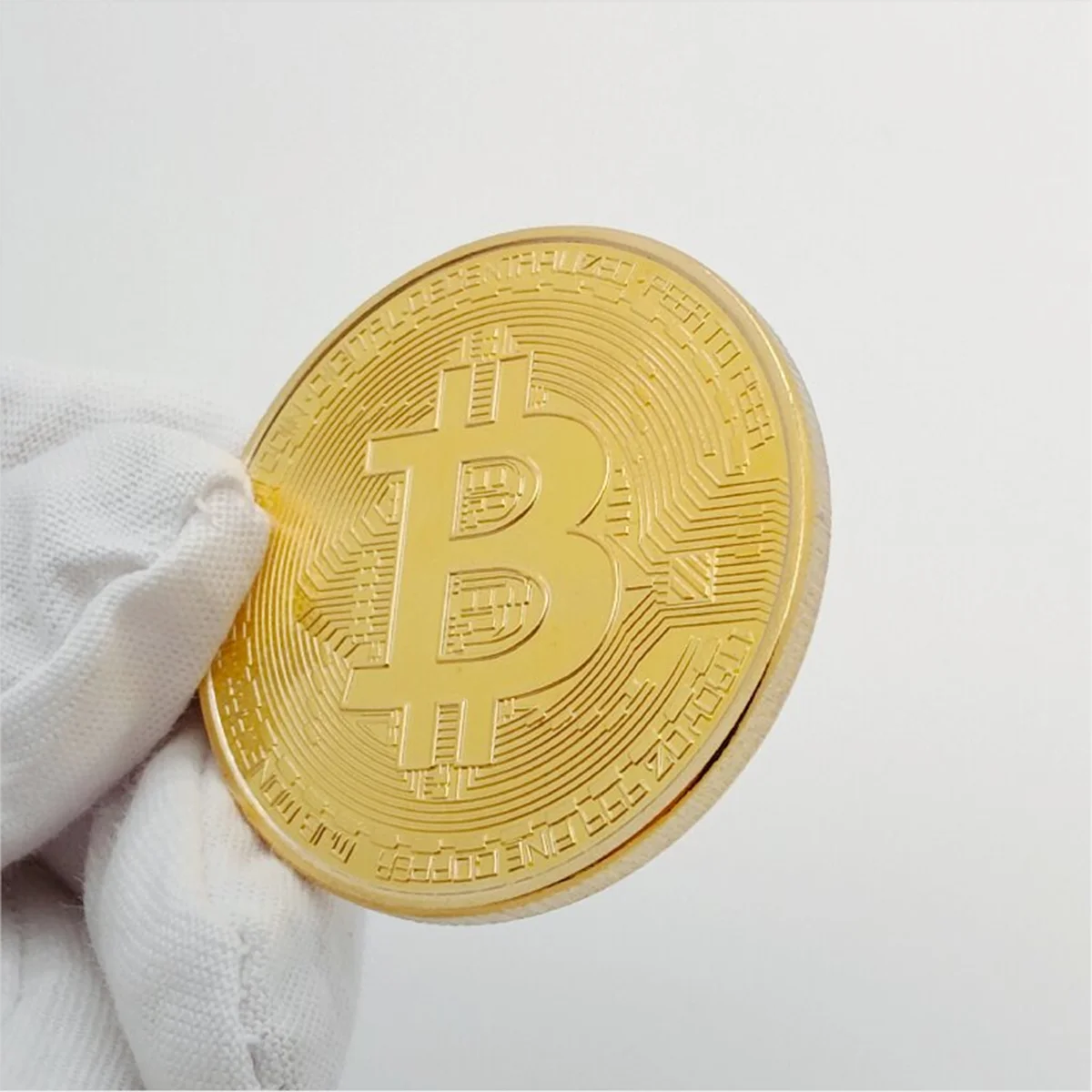 Moneda coleccionable de Bitcoin chapada en oro, regalo de arte conmemorativo de metal físico BTC Casascius, moneda criptográfica de broca de imitación antigua