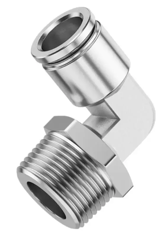 1/8 "1/4" 3/8 "1/2" 3/4 "BSP NPT femelle mâle pneumatique mamelon coude 304 inoxydable Push In connecteur rapide libération raccord d'air