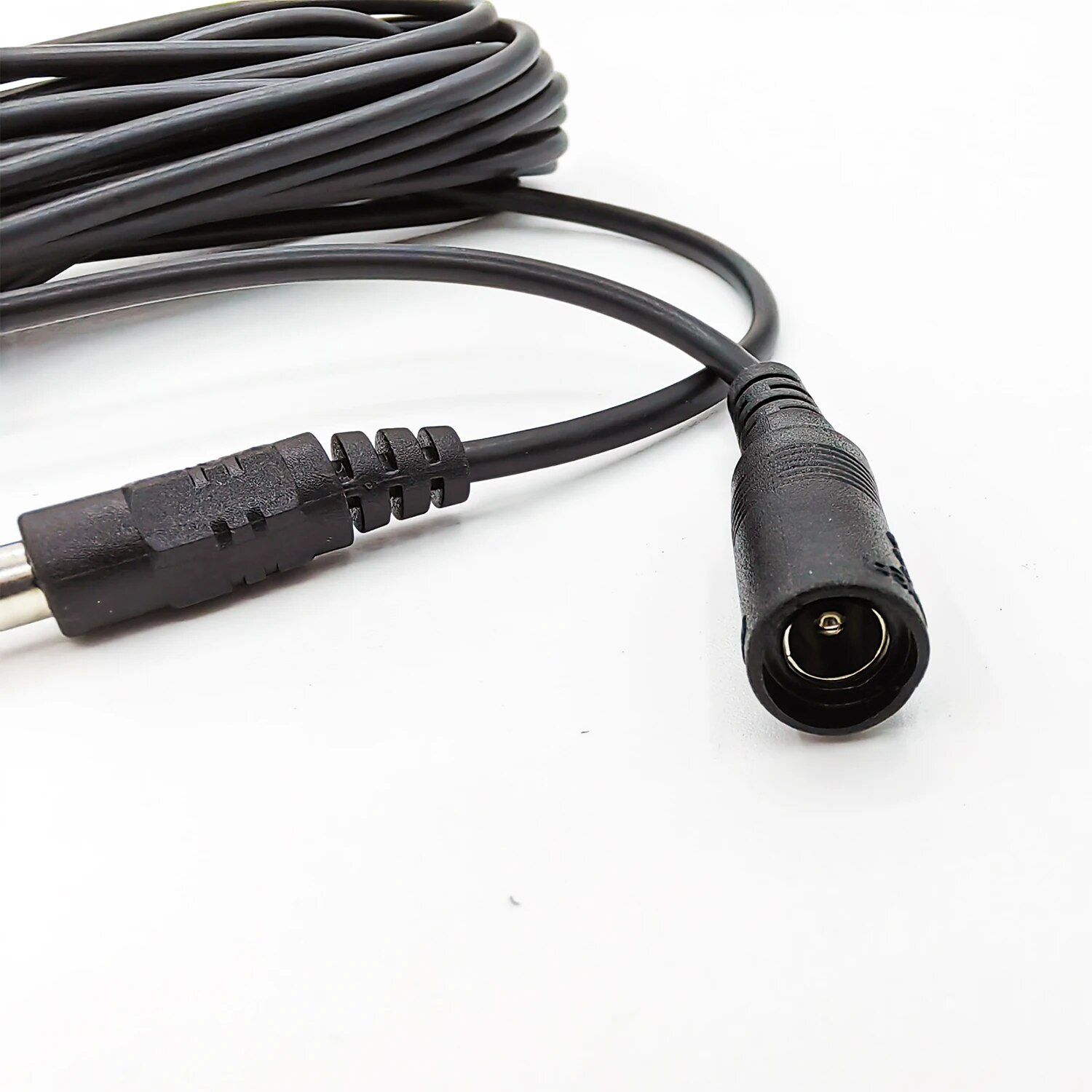 Cabo de extensão de alimentação dc12v, 5m, 10m, 5.5mm * 2.1mm, conector macho para fêmea para lâmpada led, câmera de segurança cctv, cabo de alimentação preto