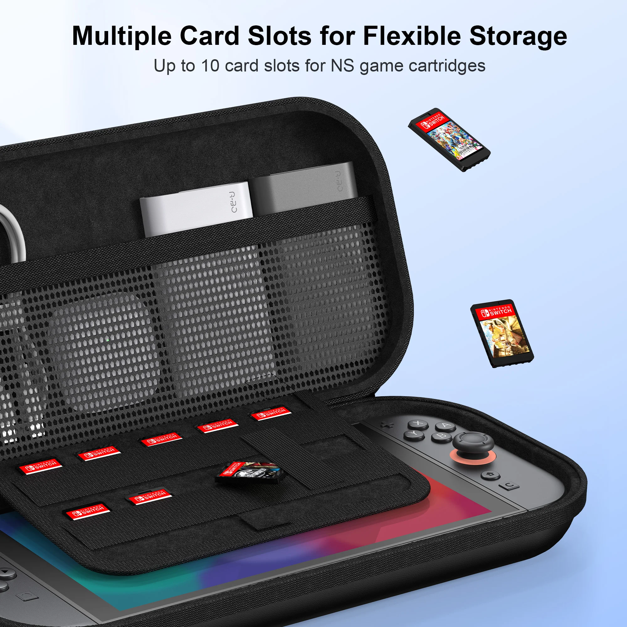 Carrying Case for Nintendo Switch 2 2025 Mini Version Travel Case with 10 Game Cartridge Slot Portable Protective Bag