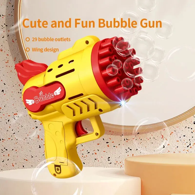 Light-Up Bubble Gun - 29-gaats Gatling Blaster voor jongens en meisjes van 6-14 jaar oud (batterij en bubbelvloeistof niet inbegrepen)