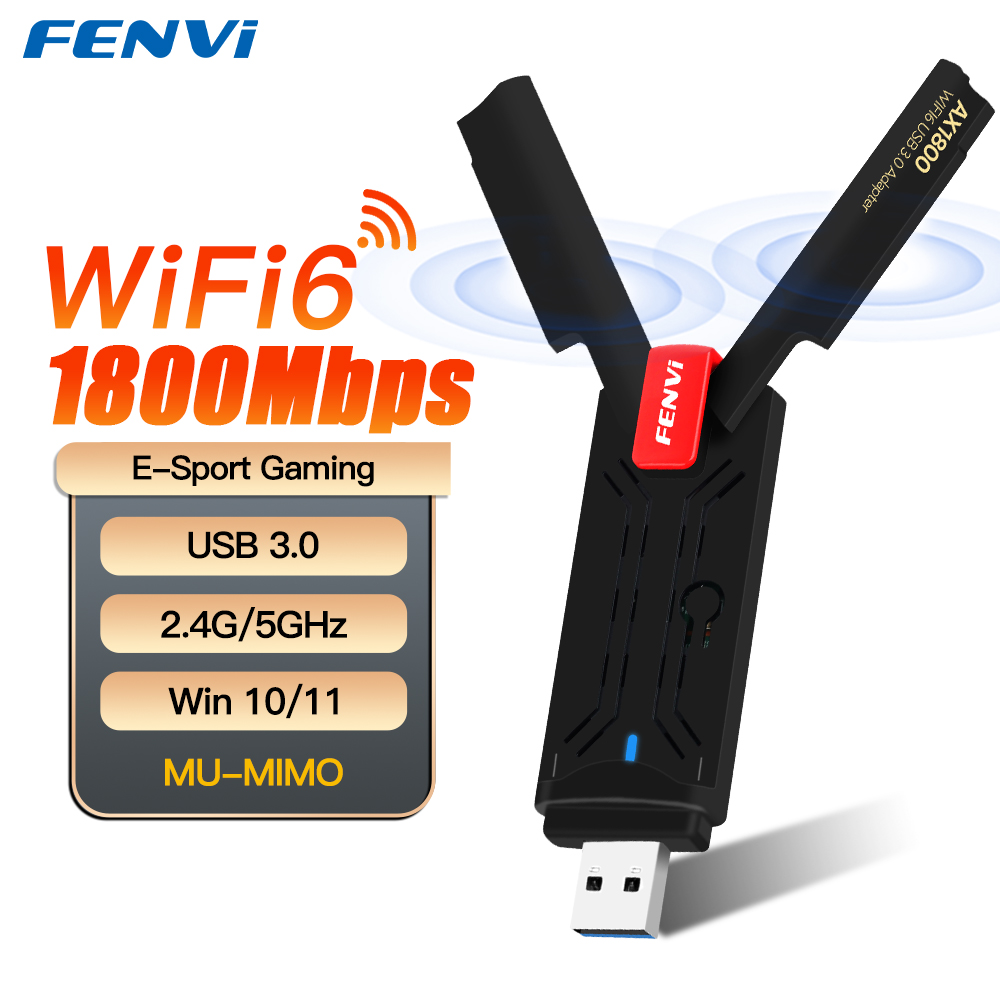 FENVI AX1800 WiFi 6 adaptador USB de doble banda 2,4G/5GHz inalámbrico Wi-Fi Dongle MT7921 tarjeta de red USB 3,0 WiFi6 adaptador para Win10/11