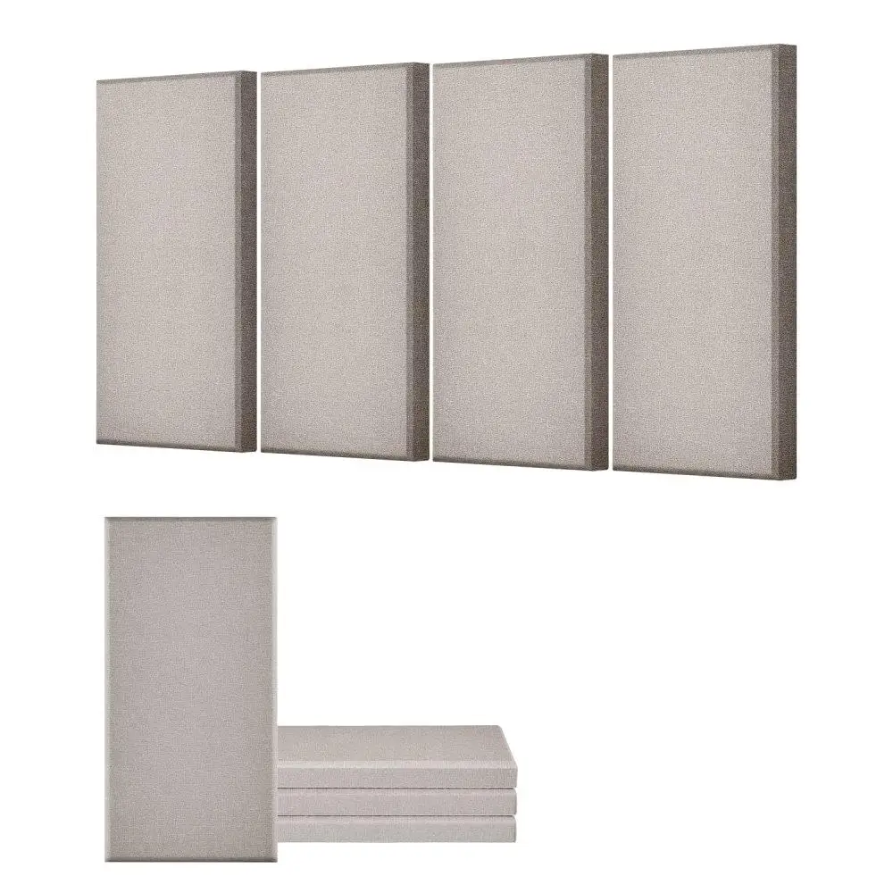 4 PCS 2 Inch Thick Self Adhesive Camel Acoustic Wall Panels Soundproofing Decor 23.6 x 11.8 Inch for Home Studio Office