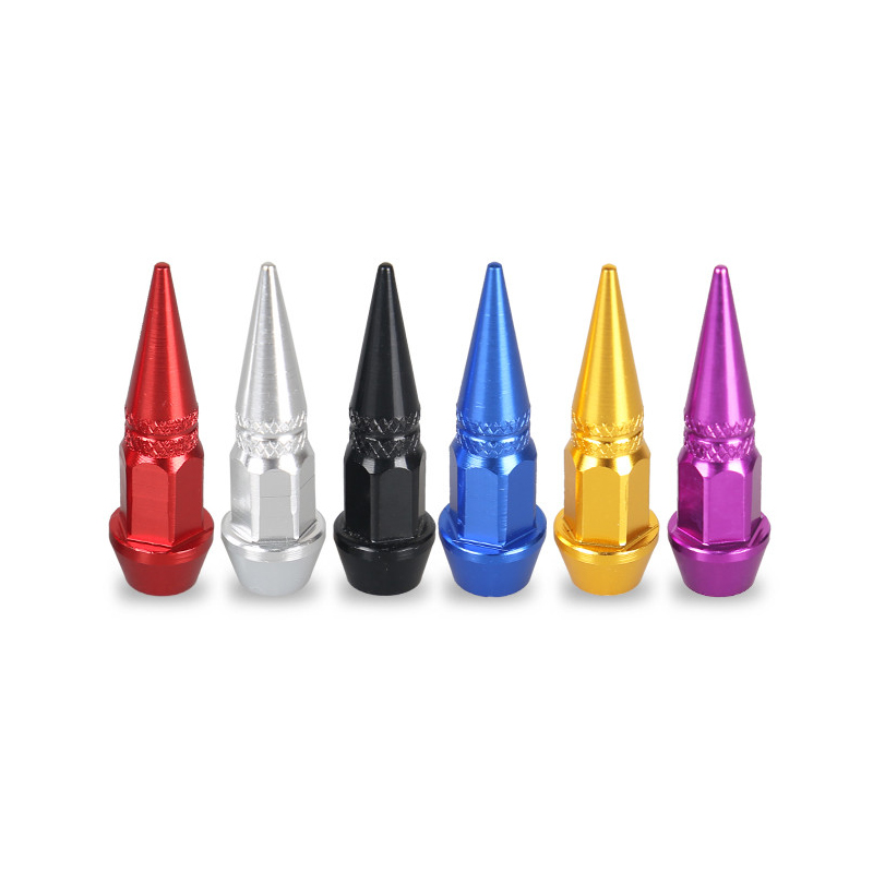 4Pcs Bullet Valve Caps Car Motorcycle Wheel Tire Valve Caps Dustproof Cover 45mm Spiked Valve Caps Auto Exterior Accessories