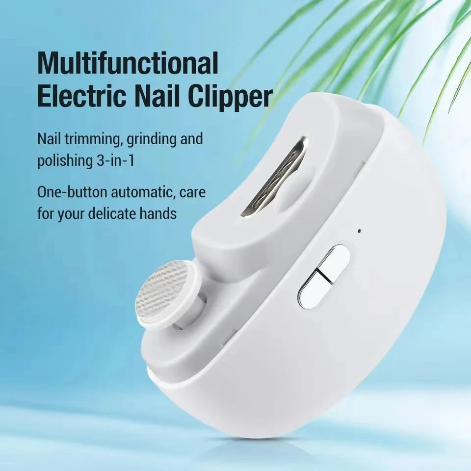 Cortauñas eléctrico 2 en 1, molinillo de uñas automático portátil multifuncional, herramienta de manicura eléctrica
