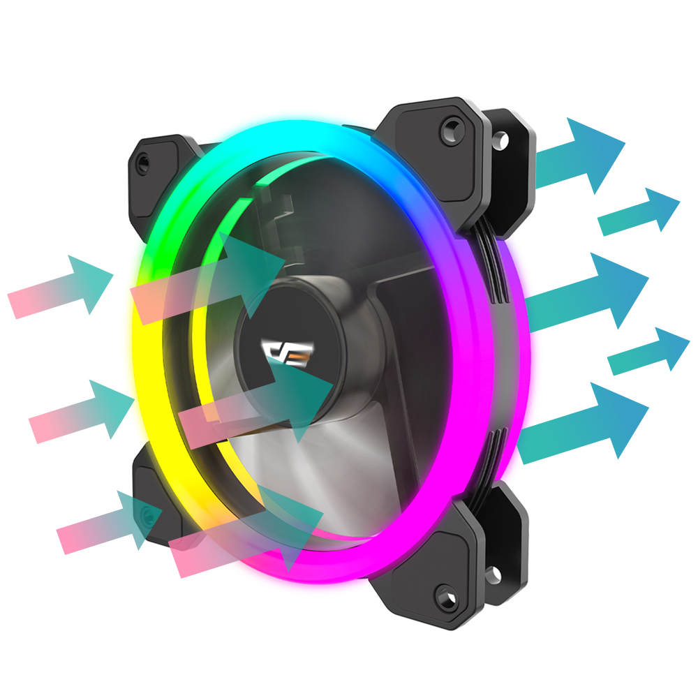 Darkflash DR11 RGB PC boîtier ventilateurs Kits 6 broches Double anneau ARGB refroidissement pour ordinateur de bureau